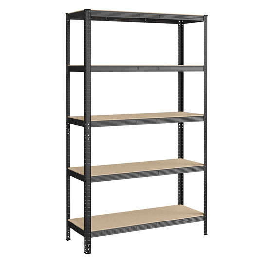 Scaffalatura per carichi pesanti a 5 ripiani unità di stoccaggio in acciaio montaggio senza attrezzi scaffalatura per garage per cassette degli attrezzi capacità 875 kg 60 x 120 x 200 cm grigio 12_0005573