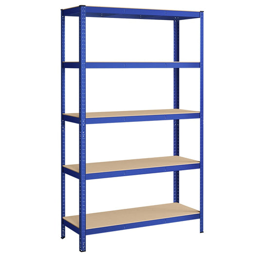 Scaffalatura per carichi pesanti a 5 ripiani 60 x 120 x 200 cm in acciaio montaggio senza attrezzi scaffalatura per garage per cassette degli attrezzi capacità 875 kg blu 12_0005575