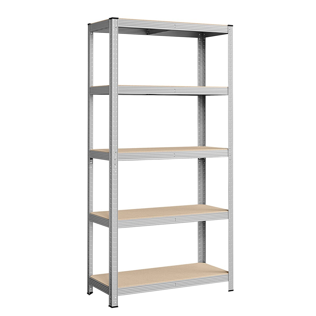 Scaffale portaoggetti a clip in acciaio per impieghi gravosi ripiano in MDF a 5 livelli 180 x 90 x 40 cm capacità 875 kg garage 12_0003745