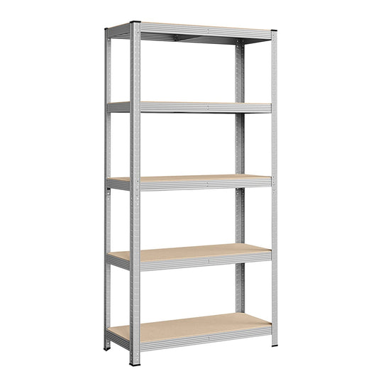 Scaffale portaoggetti a clip in acciaio per impieghi gravosi ripiano in MDF a 5 livelli 180 x 90 x 40 cm capacità 875 kg garage 12_0003745