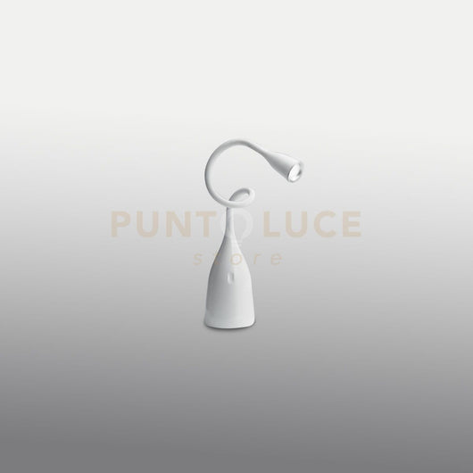 GLS020- LAMPADA DA TAVOLO BIANCO LUCIDO FLESSIBILE CON BRACCIO IN SILICONE DIMMERABILE 3000K 350LM 5W