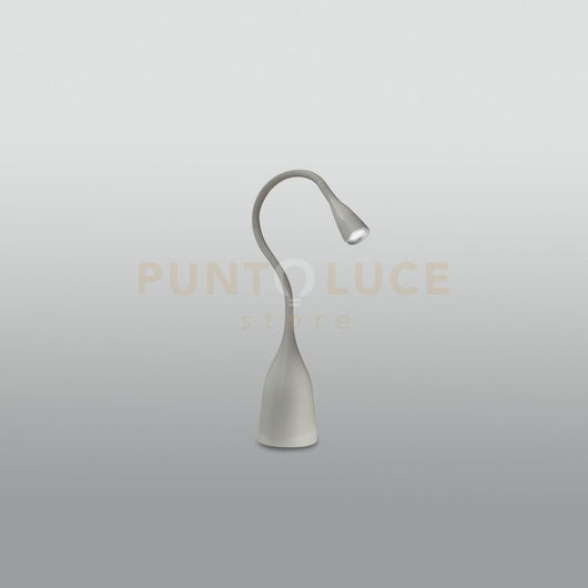 GLS021- LAMPADA DA TAVOLO GRIGIO LUCIDO FLESSIBILE CON BRACCIO IN SILICONE DIMMERABILE 3000K 350LM 5W