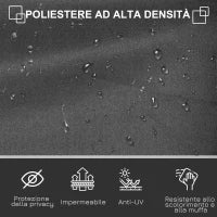 Frangivista da Giardino Estensibile 3x1.8m, Poliestere Anti UV e Alluminio, Grigio