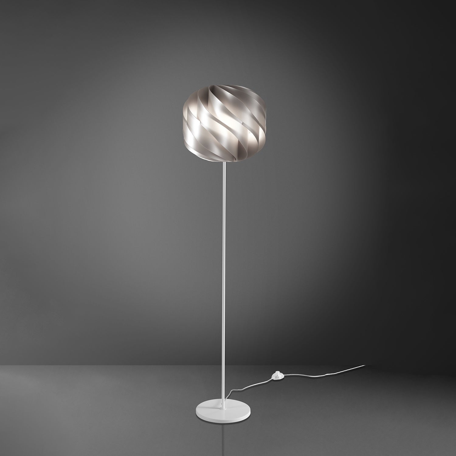 Piantana Moderna Globe Polilux ® Argento E Metallo 1 Luce E27