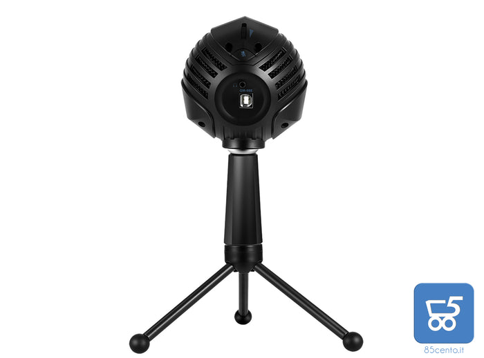 GM-888 Microfono a condensatore USB Microfono a forma di sfera con supporto per treppiede in metallo mini desktop per PC Laptop Giochi