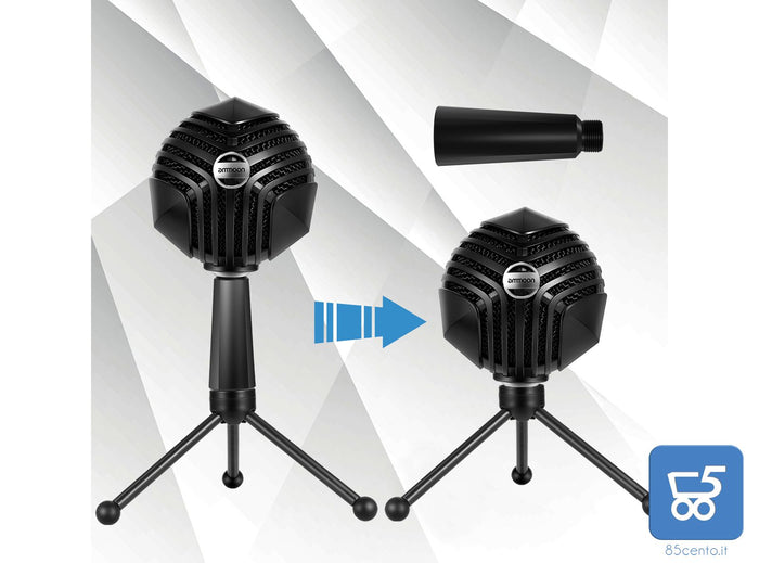 GM-888 Microfono a condensatore USB Microfono a forma di sfera con supporto per treppiede in metallo mini desktop per PC Laptop Giochi