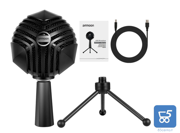 GM-888 Microfono a condensatore USB Microfono a forma di sfera con supporto per treppiede in metallo mini desktop per PC Laptop Giochi