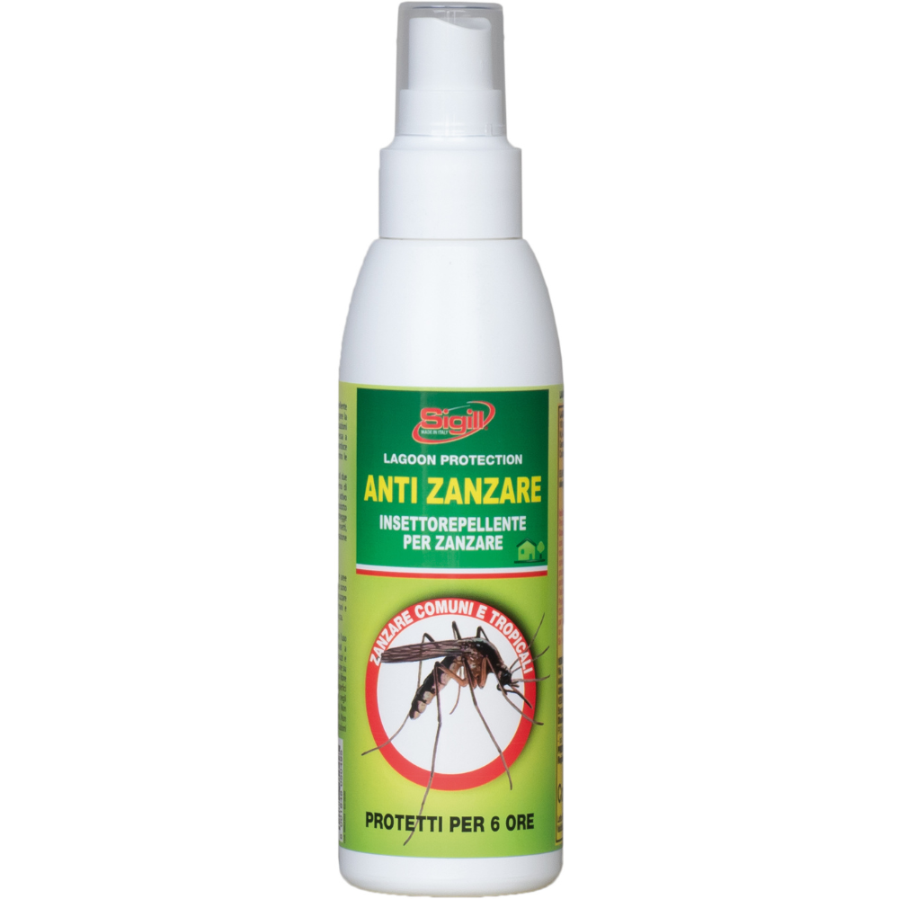Spray anti zanzare comuni tropicali protezione 6 ore profumazione gradevole