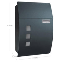 Cassetta postale da muro con finestrelle di visualizzazione posizione nome 2 chiavi facile da installare grigio antracite 12_0001643