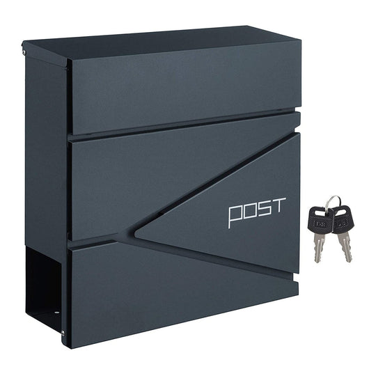 Cassetta postale da parete con porta giornali facile da installare design moderno grigio antracite 12_0004400