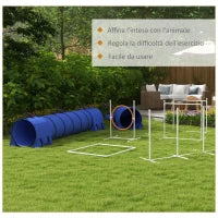 Set Agility Dog 7 Pezzi con Fischietto e Borsa da Trasporto, in Plastica e ABS, 89x69x99 cm, Bianco Arancione Blu