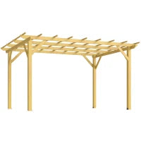 Pergola da Giardino 3 x 4 m in Legno per Piante Rampicanti, Pergola da Esterno, Legno Naturale