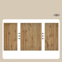 Tavolo da pranzo moderno con venature del legno, per 4-6 persone, 138,5x80x75 cm, Marrone chiaro