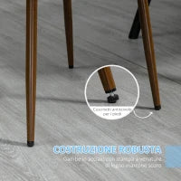 Sedie da Cucina Imbottite, Set 4 Pezzi in Poliestere e Acciaio, 47x55x86 cm, Blu