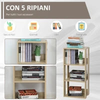 Libreria Scaffale in Legno a Parete con 3 Ripiani, Antiribaltamento, Piedini Antiscivolo, 40x29.2x87.9cm
