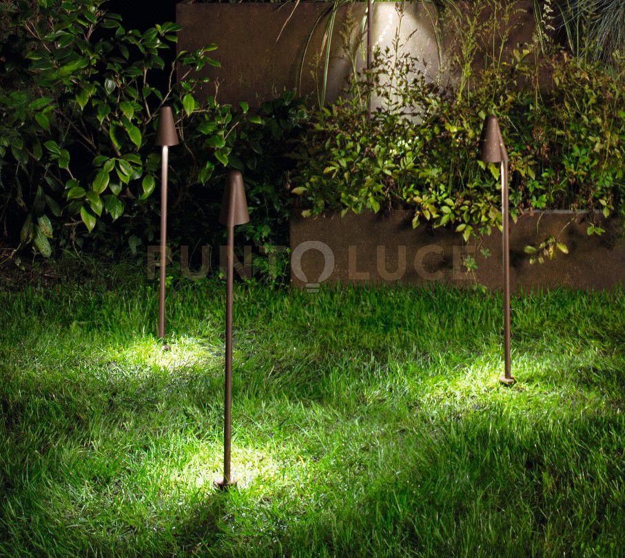 GRASS SINGLE  PALETTO DA ESTERNO LED 4000K 650LM 6W IP65 CORTEN H.82CM