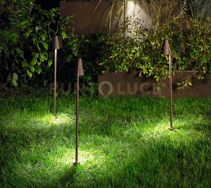 GRASS SINGLE  PALETTO DA ESTERNO LED 4000K 650LM 6W IP65 CORTEN H.82CM