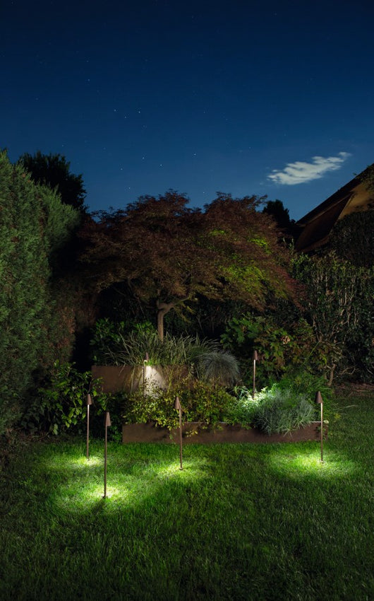 GRASS SINGLE  PALETTO DA ESTERNO LED 4000K 650LM 6W IP65 CORTEN H.82CM