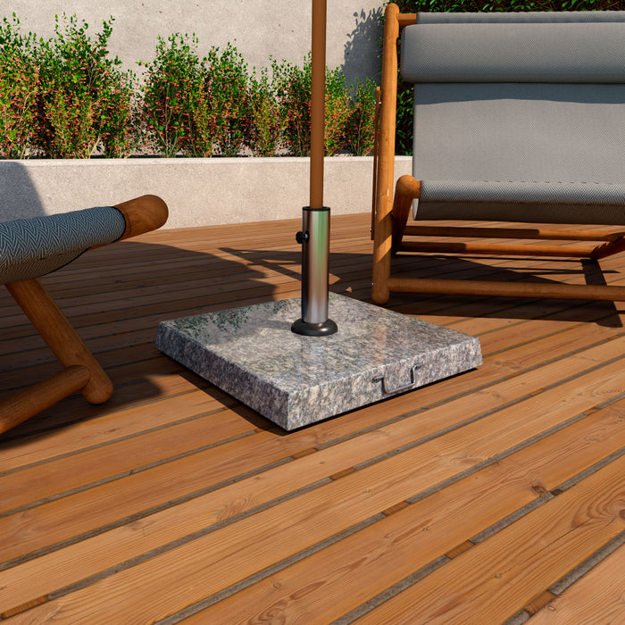 Gravita - Base per Ombrellone da Giardino Quadrato 45x45 cm 35 Kg in Pietra con Ruote Grigio