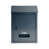 CASSETTA POSTALE ESTERNO A PARETE BUCA LETTERE IN FERRO TETTO CHIAVE 30x21x7cm MOD. LOUVRE QUALITY COL. GRIGIO