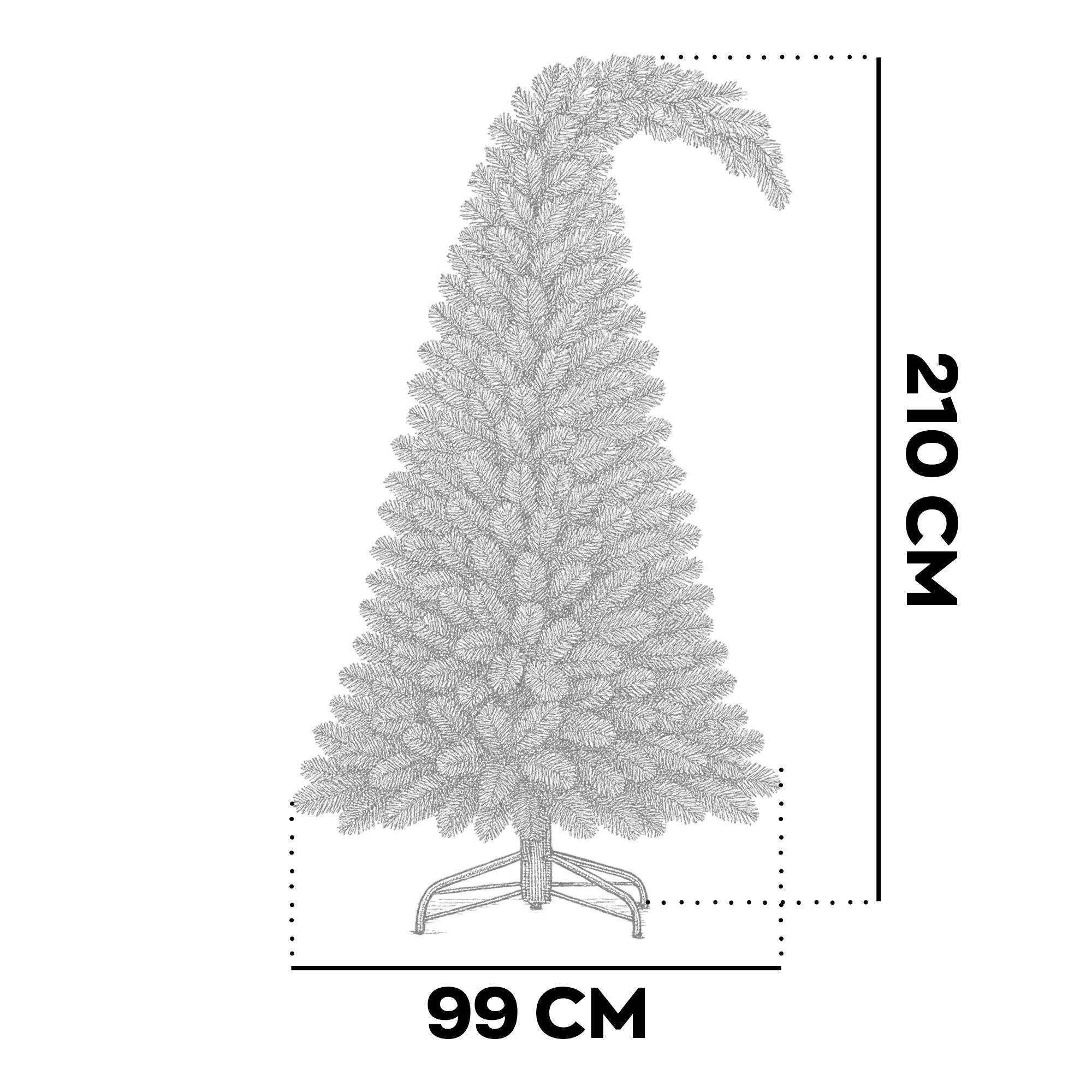 Grinch - Albero di Natale Tradizionale in PVC Ø99x210H, 1093 Punte