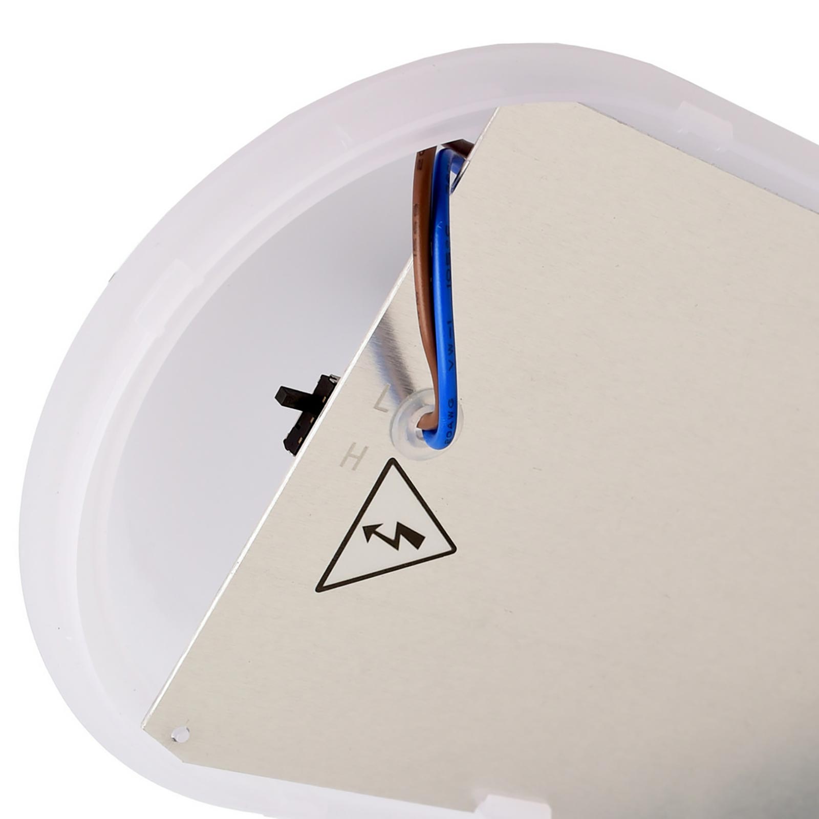 Plafoniera ovale IP54 tartaruga LED interruttore CCT doppia potenza luce parete soffitto cantina garage parcheggio balcone 230V colore GRIGIO