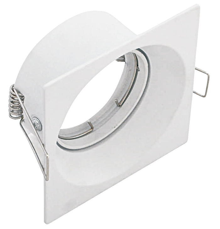 Faretto Incasso Gru Quadrato Alluminio Bianco 1 Luce Gu10