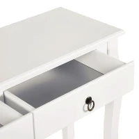 Mobiletto Tavolo Consolle da Ingresso Moderno con 2 Cassetti Casa Legno 100 × 33 × 75cm Bianco