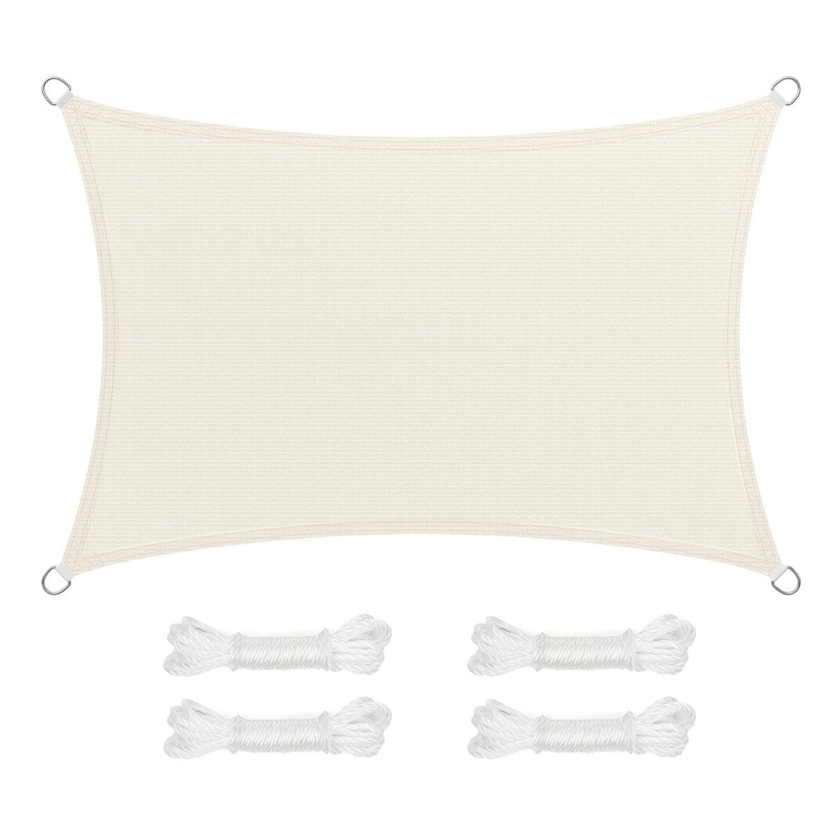 Vela ombreggiante 2 x 3 m telo teso in HDPE traspirante protezione esterna per balcone terrazzo giardino antracite beige 12_0003749