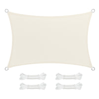 Vela ombreggiante 2 x 3 m telo teso in HDPE traspirante protezione esterna per balcone terrazzo giardino antracite beige 12_0003749