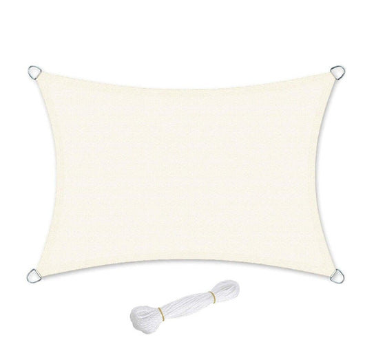 Vela ombreggiante in HDPE protezione solare anti UV traspirante per il giardino il balcone traspirante permeabile all'acqua 3 x 4 m beige 12_0001736