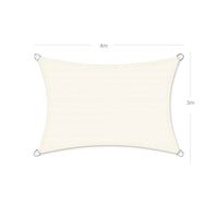 Vela ombreggiante in HDPE protezione solare anti UV traspirante per il giardino il balcone traspirante permeabile all'acqua 3 x 4 m beige 12_0001736