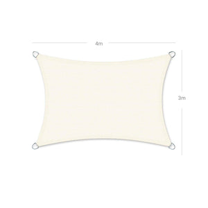 Vela ombreggiante in HDPE protezione solare anti UV traspirante per il giardino il balcone traspirante permeabile all'acqua 3 x 4 m beige 12_0001736