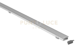 GSTP121- PROFILO IN ALLUMINIO SEZIONABILE INCASSO SU CARTONGESSO PIU DIFFUSORE COLORE GRIGIO SENZA LED DA ACQUISTARE SEPARATAMENTE MT2