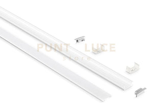 GSTP123- PROFILO IN ALLUMINIO SEZIONABILE INCASSO SU CARTONGESSO PIU DIFFUSORE COLORE BIANCO SENZA LED DA ACQUISTARE SEPARATAMENTE MT2