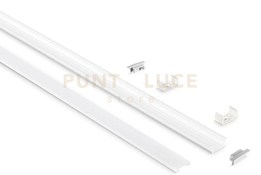 GSTP123- PROFILO IN ALLUMINIO SEZIONABILE INCASSO SU CARTONGESSO PIU DIFFUSORE COLORE BIANCO SENZA LED DA ACQUISTARE SEPARATAMENTE MT2