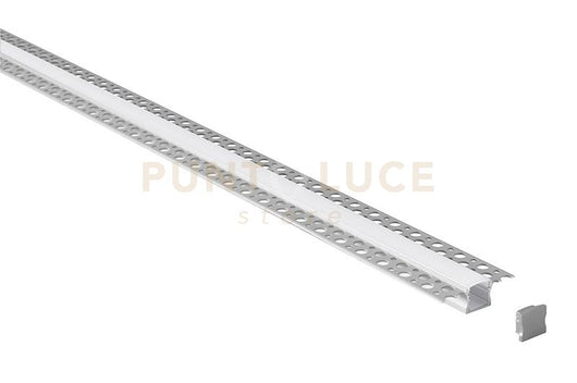 GSTP140- PROFILO IN ALLUMINIO A SCOMPARSA PER CARTONGESSO COLORE GRIGIO PIU DIFFUSORE MT2