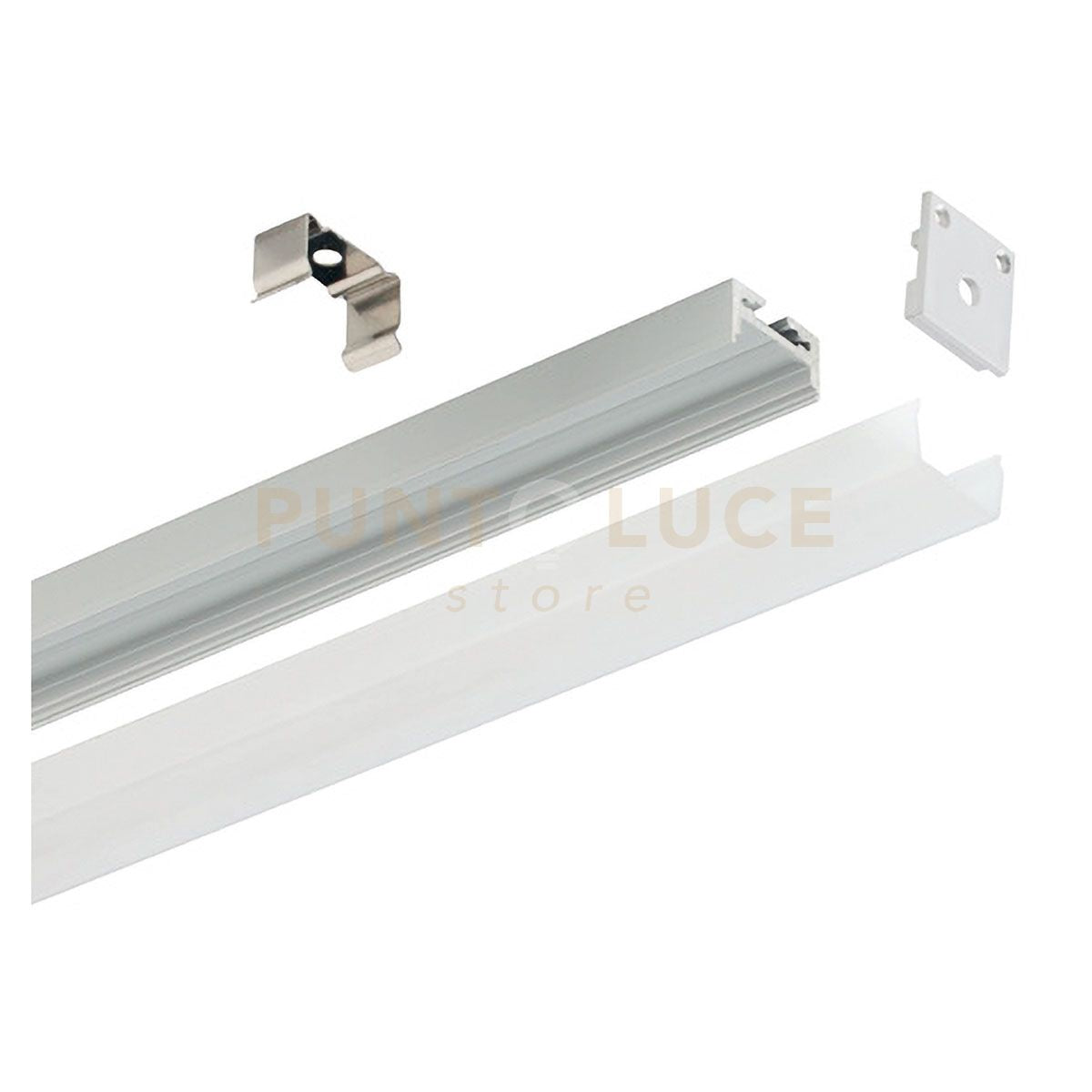 GSTP180- PROFILO IN ALLUMINIO A PARETE/SOFFITTO COLORE GRIGIO PIU DIFFUSORE MT2 L.2,75CM