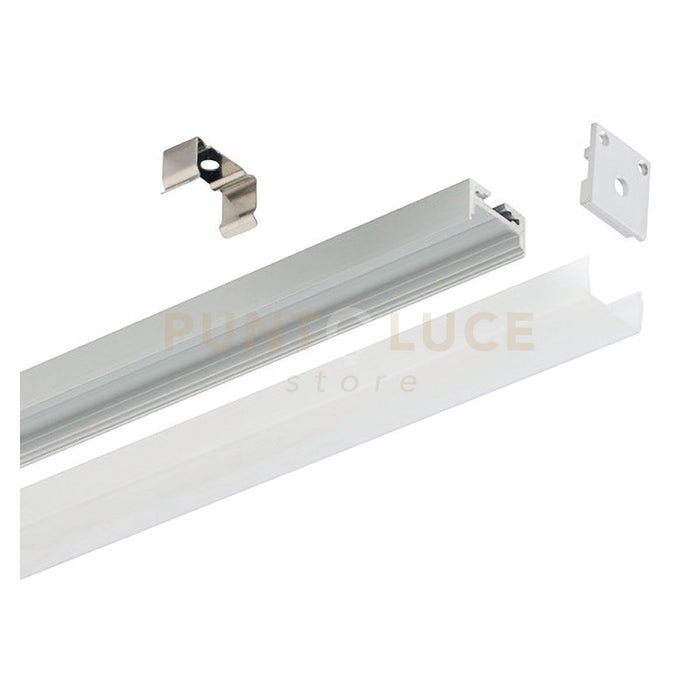 GSTP180- PROFILO IN ALLUMINIO A PARETE/SOFFITTO COLORE GRIGIO PIU DIFFUSORE MT2 L.2,75CM