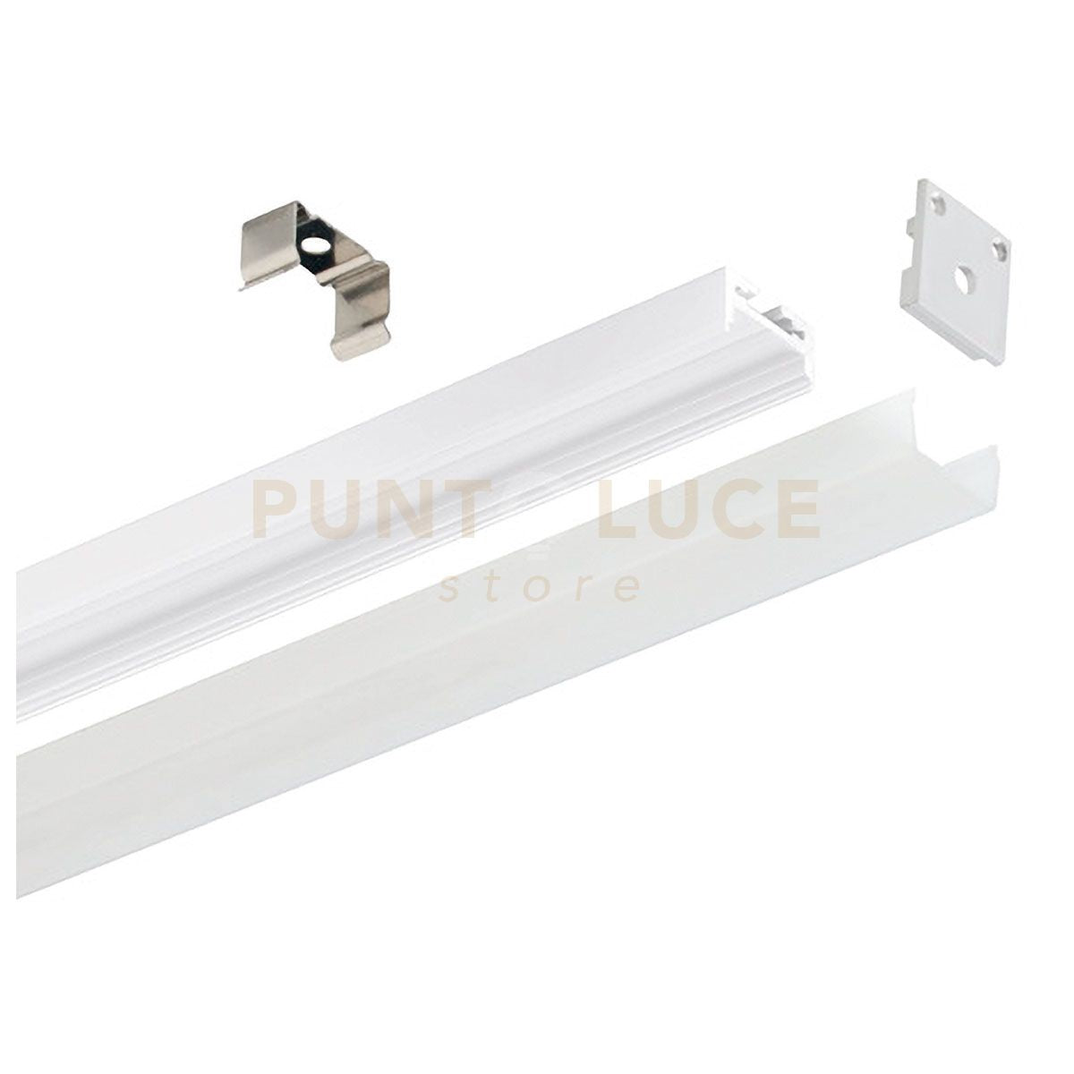 GSTP181- PROFILO IN ALLUMINIO A PARETE/SOFFITTO COLORE BIANCO PIU DIFFUSORE MT2 L.2,75CM