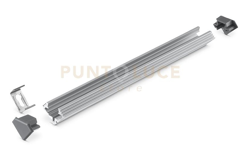 GSTP21- KIT PROFILO E DIFFUSORE 2 m incluse 2 testate terminali e 4 staffette