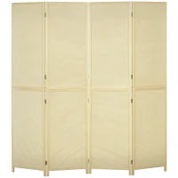 Paravento per Interno Pieghevole a 4 Ante, Divisorio in Bambù di Rattan, 180x1.6x180 cm