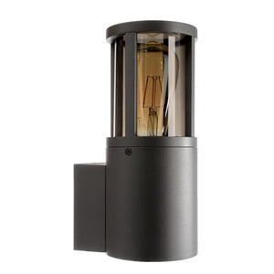 Applique lampada moderna parete LED E27 IP65 luce esterni muro giardino ingresso balcone terrazzo FACADO II ROUND GRIGIO SCURO FUME'