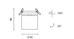 GUABA FARETTO 3000K 1050LM 15W IP20 BIANCO ORIENTABILE