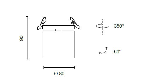 GUABA FARETTO 3000K 1050LM 15W IP20 NERO ORIENTABILE