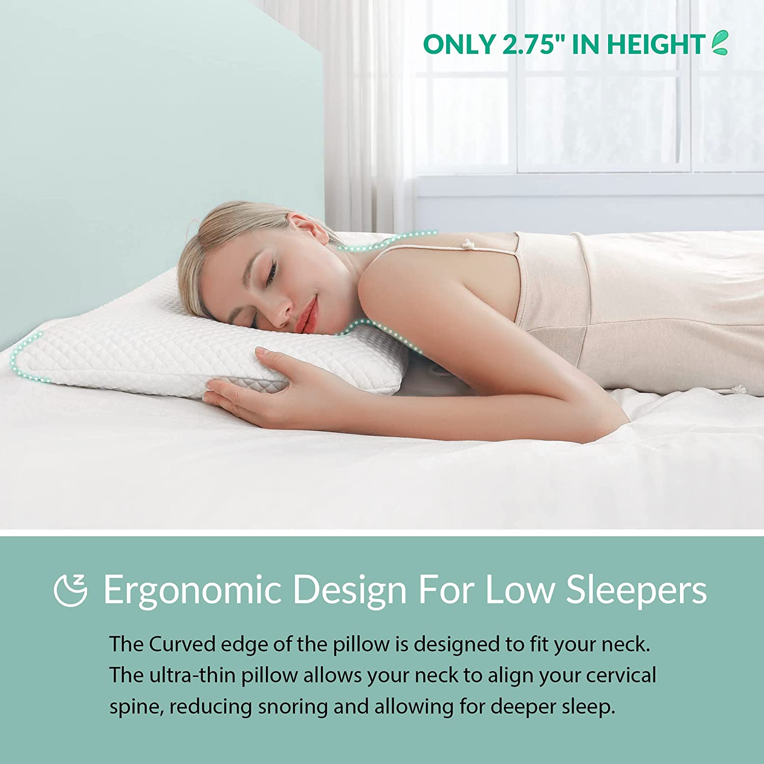 OLYMPIA Guanciale in Memory Foam Classic, Cuscino da Letto Premium per Dormire, Ergonomico e Traspirante Supporto Ottimale Collo e Cervicale