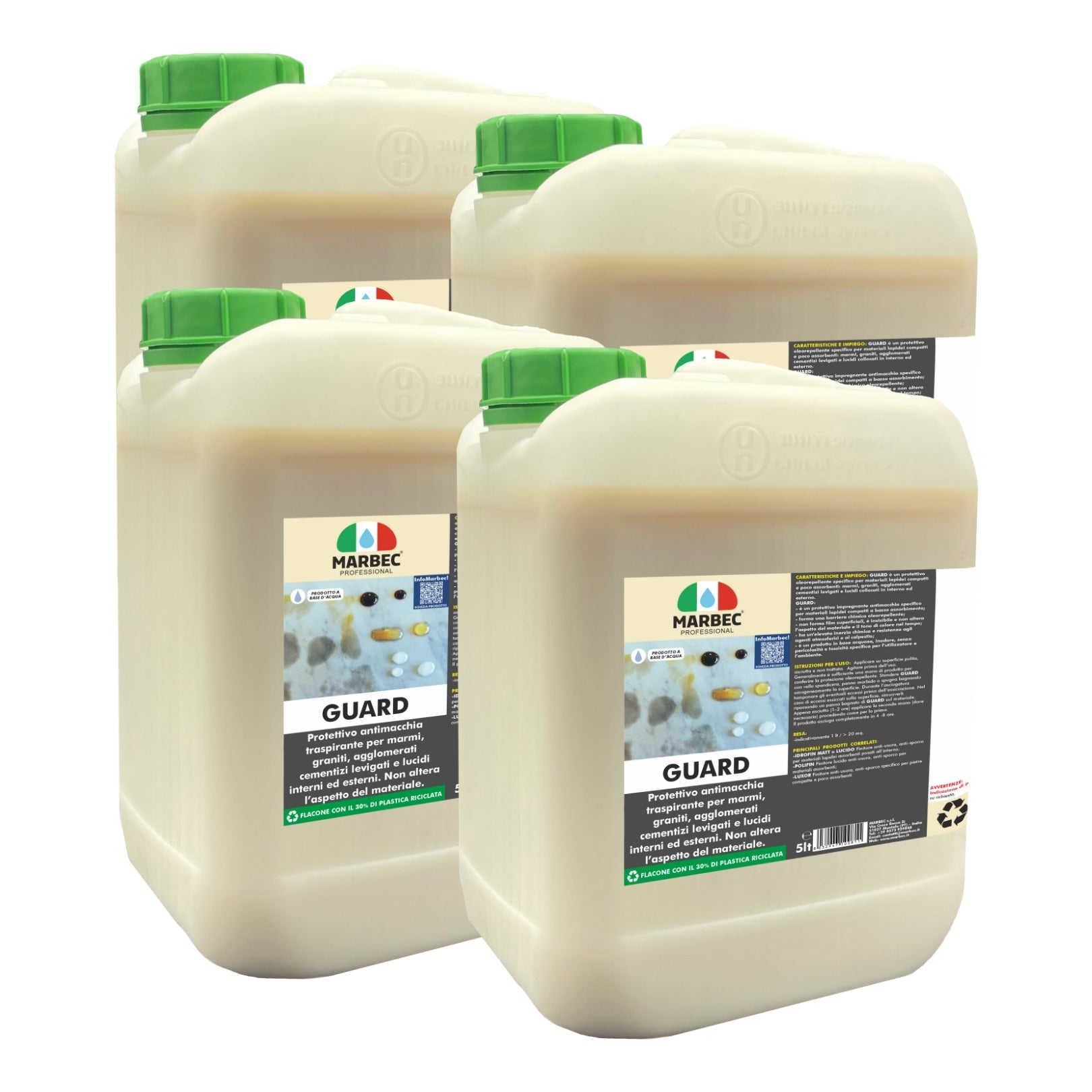 Protettivo per marmi, graniti, graniglie lucide GUARD   5LTx4Pz