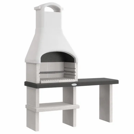 Barbecue in cemento orlando con griglia regolabile e piano d'appoggio