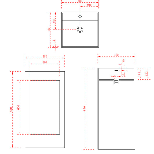 Lavabo monoforo free standing magnus plus artificial stone bianco opaco matt *** confezione 1