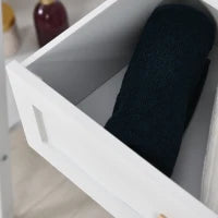 kleankin Mobiletto per Bagno o Camera da Letto in MDF Bianco Impermeabile con Cassetto e Armadietto, 59 x 29 x 80cm